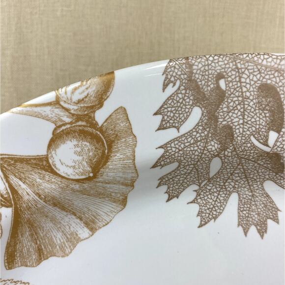 Port Townsand Porcelain Golden Foliage 14in Oval Platter - Picture 3 of 6